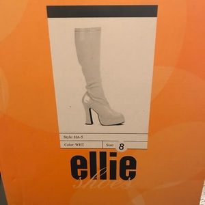 Knee High White Halloween Boots NWT